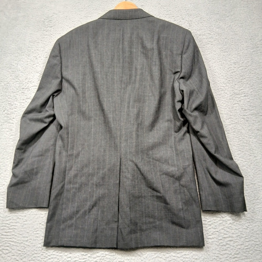 Jos. A. Bank 34063 Pinstripe Suit Jacket Blazer Mens 42L Gray Wool EUC - Picture 3 of 9
